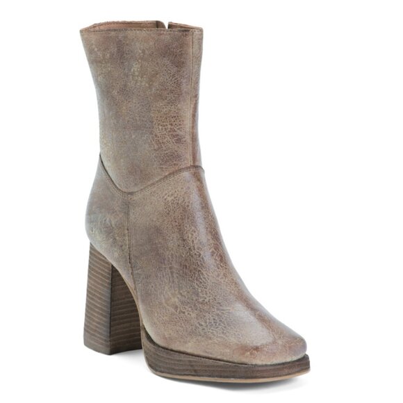 DIBA TRUE Tan Leather Mont Pelier Booties - Picture 1 of 2